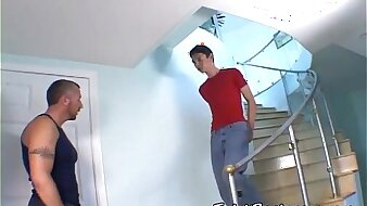 2 twinks suck coupled with fuck on the stairs