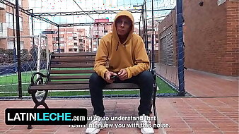 Hot Latino Stud Gets Tricked To Suck Stranger's Dick During Interview In Bogota - Latin Leche