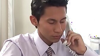 Two cock hungry Latino twinks screwing at the office
