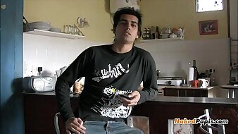 Cute Latin Top gets his ass played with and jacks off